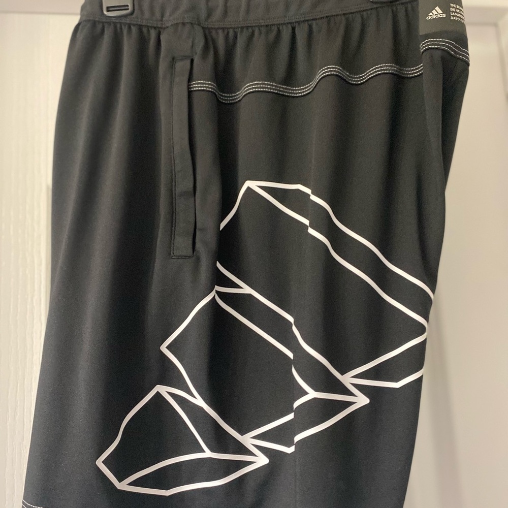 Adidas Black Shorts with White logo
